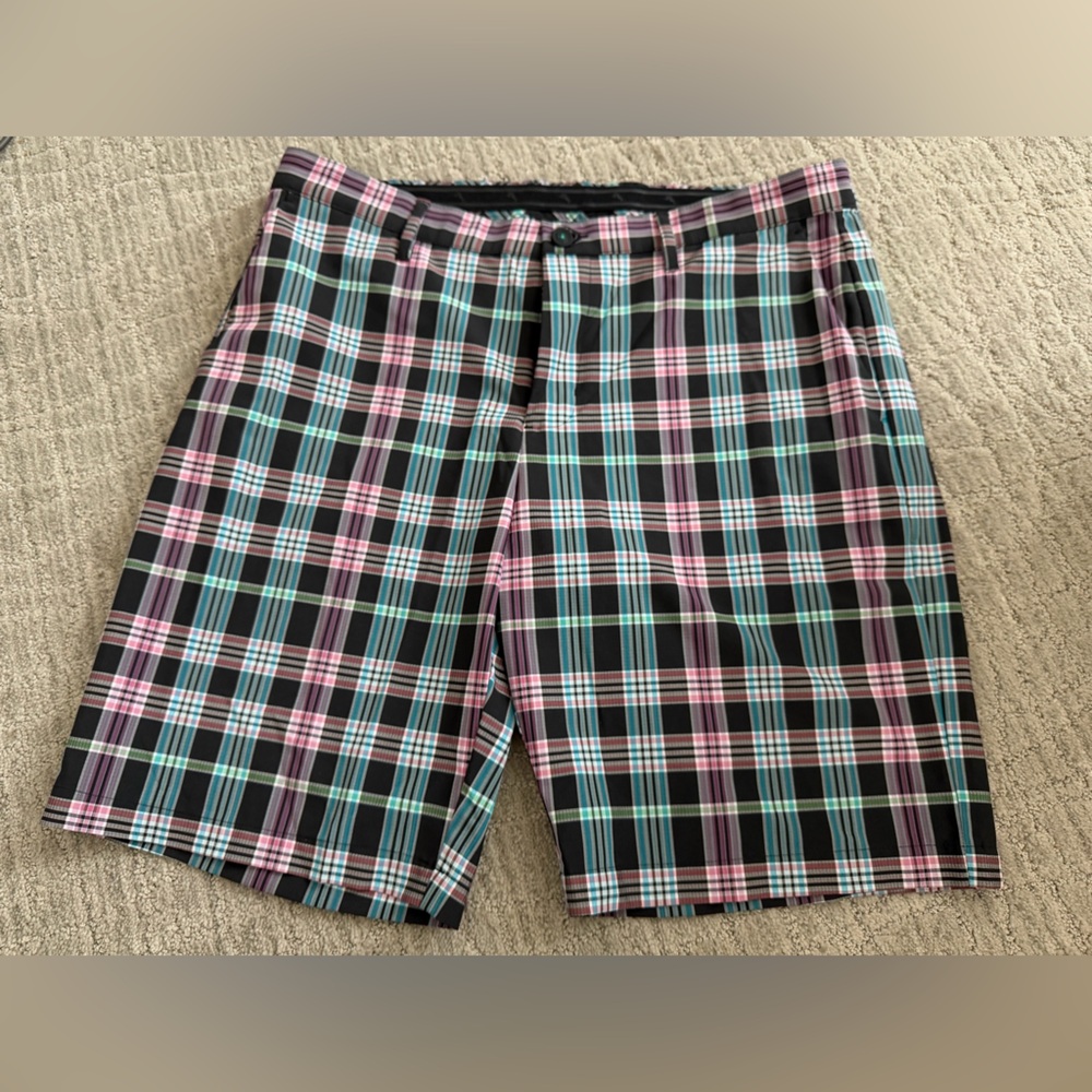 Tommy Bahama Pink and Blue Plaid Shorts